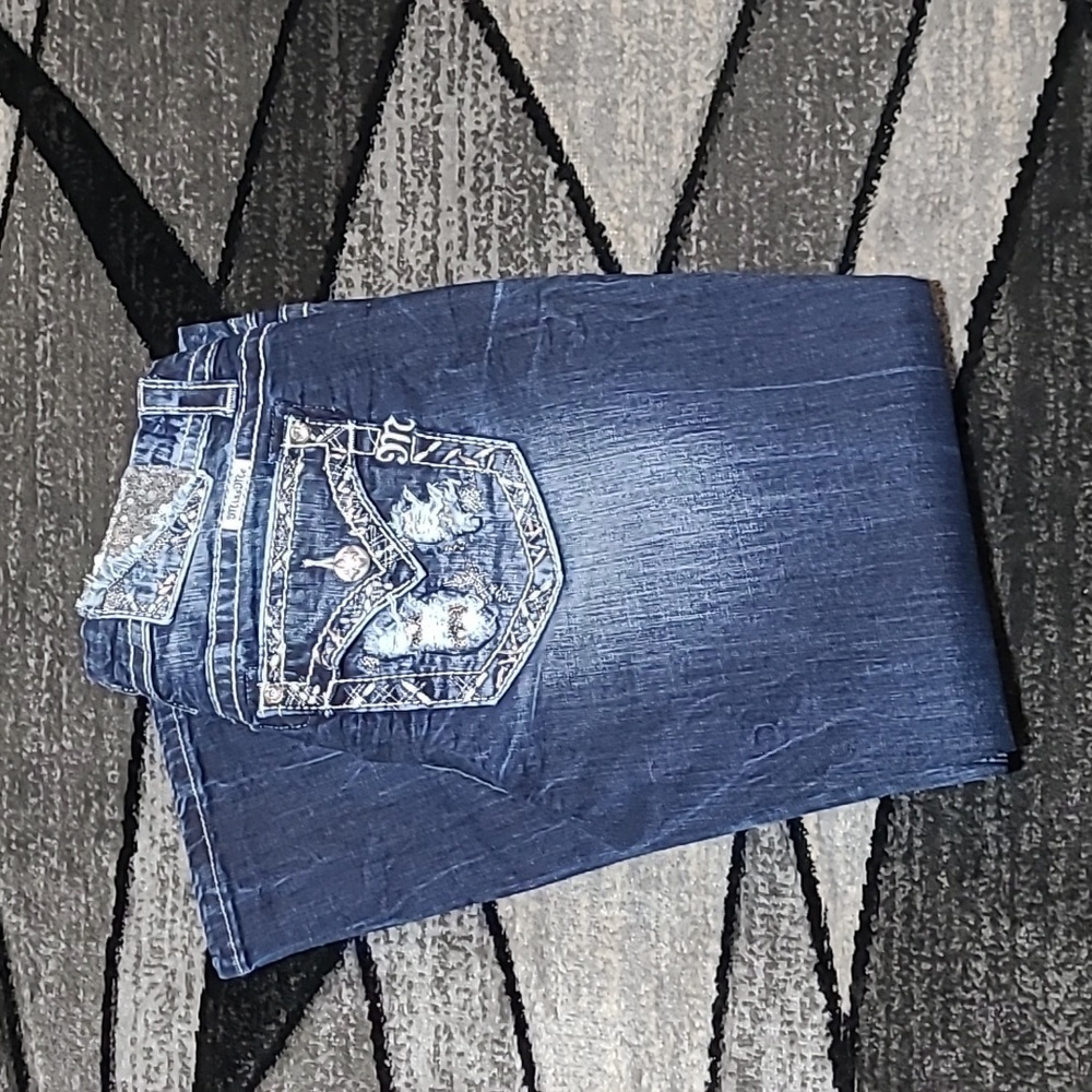MISS ME SEQUINS STANDARD EASY CROP DENIM JEAN